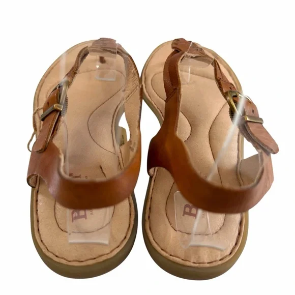 Born Lake Braided Leather Thong Strap Flat Sandals in Cognac Size 8M - Picture 9 of 16
